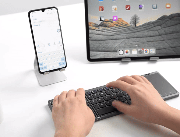 Clavier Bluetooth sans fil pliable - PC & Smartphone