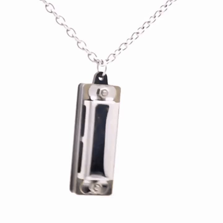 Collier Mini Harmonica à 4 trous et 8 tons - Idée Cadeau