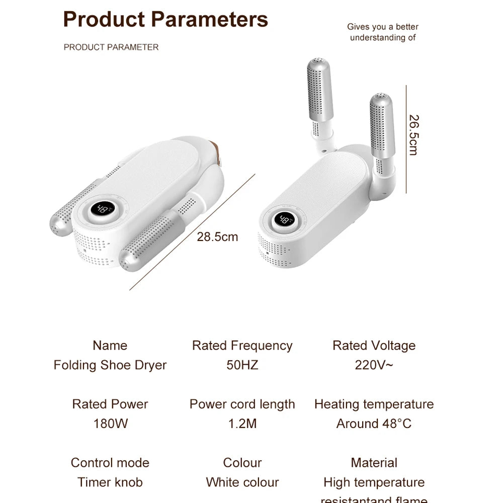 Sèche-chaussures UV pliable stérilise et désodorise