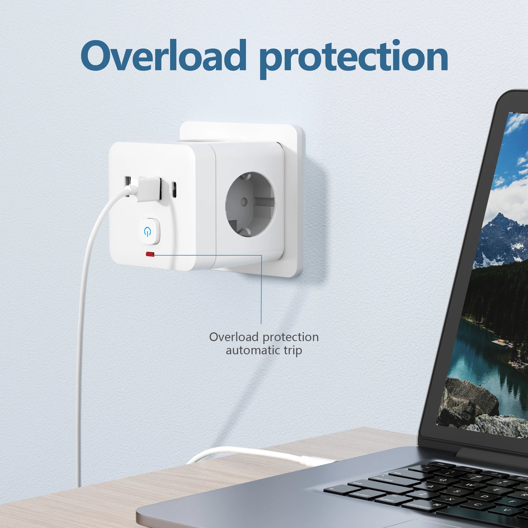 Multiprise Cube 7 en 1 – USB, Type-C & Sécurité