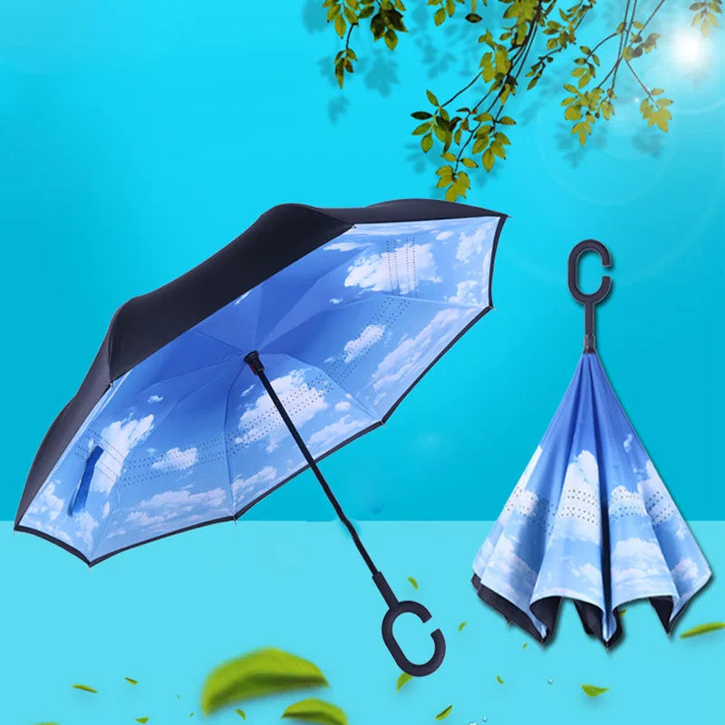 Parapluie à Ouverture Inversée - Résistant au Vent