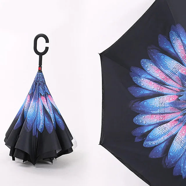 Parapluie à Ouverture Inversée - Résistant au Vent