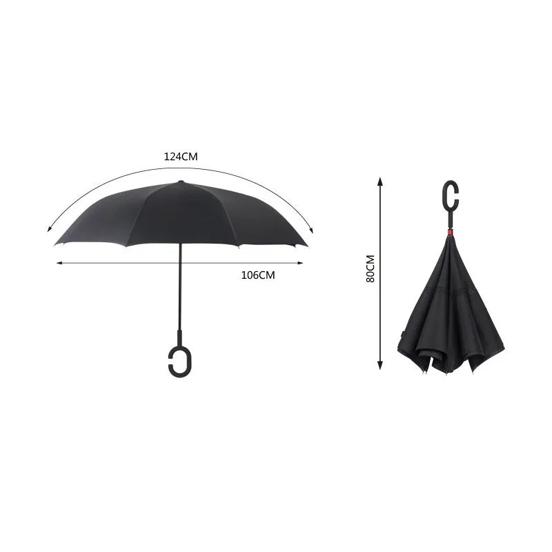 Parapluie à Ouverture Inversée - Résistant au Vent