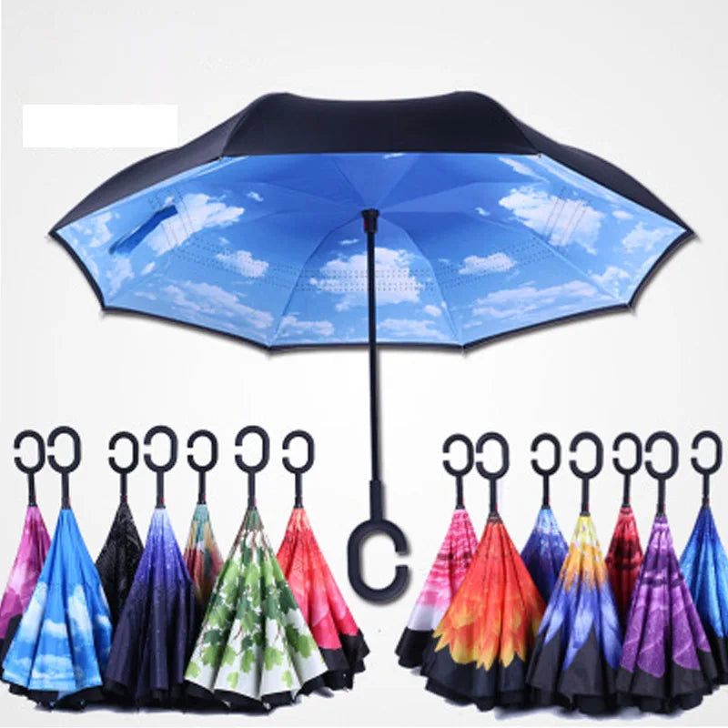 Parapluie à Ouverture Inversée - Résistant au Vent