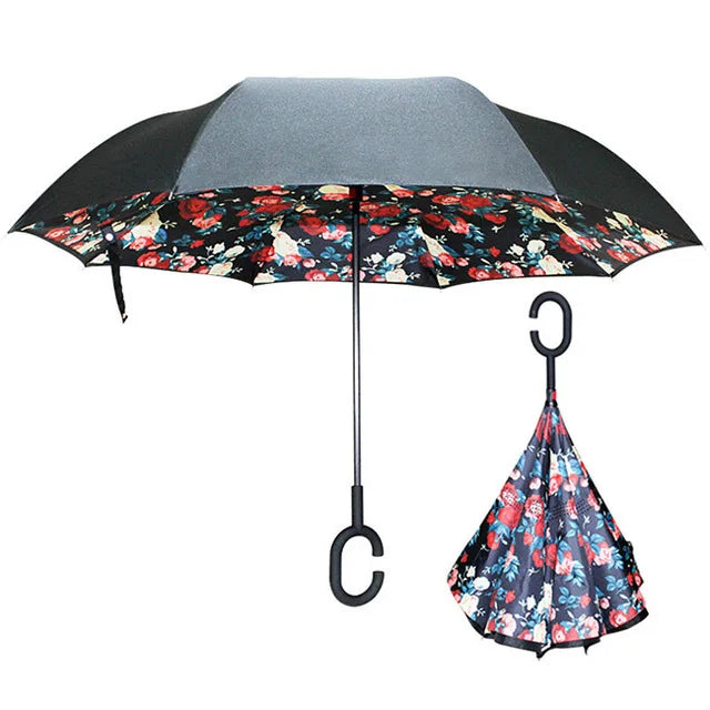 Parapluie à Ouverture Inversée - Résistant au Vent