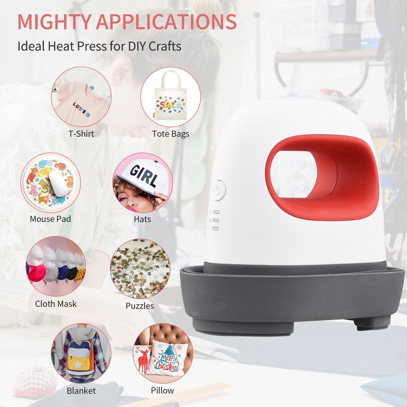 Mini presse Ă chaud en fer portable - Personnalisation et impression textile