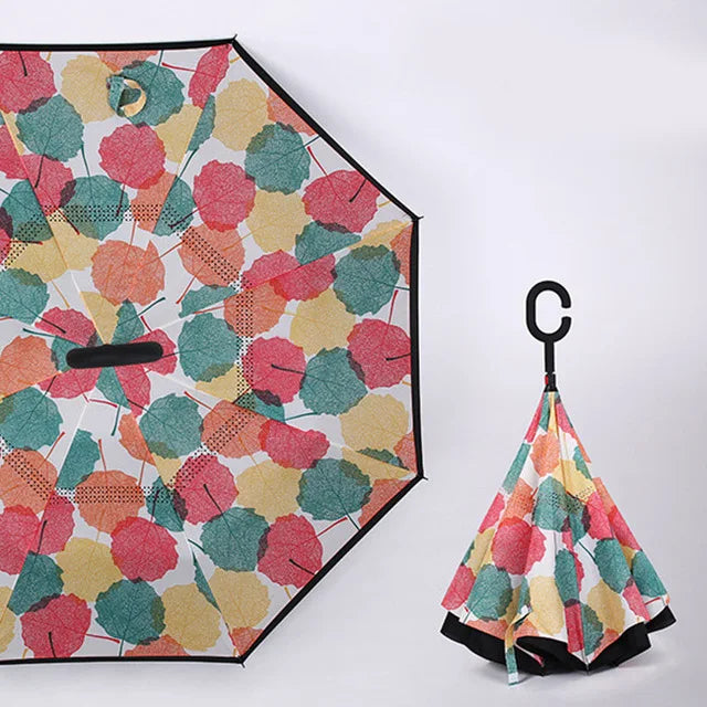 Parapluie à Ouverture Inversée - Résistant au Vent