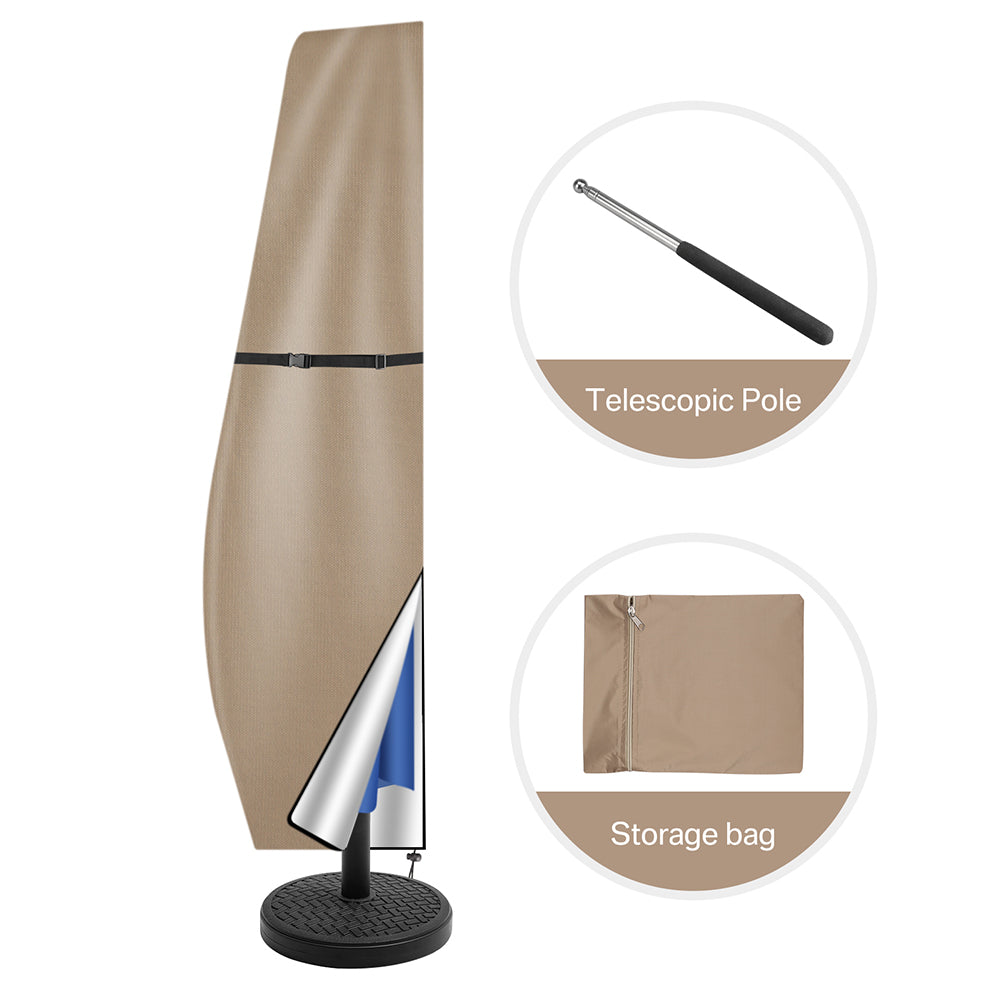 Housse de parasol en porte-à-faux 280cm / Beige,Housse de parasol en porte-à-faux 205 cm / Beige,Housse de parasol en porte-à-faux 265cm / Beige