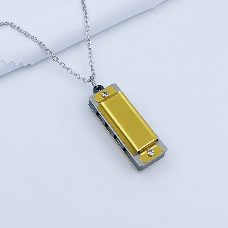 Collier Mini Harmonica à 4 trous et 8 tons - Idée Cadeau