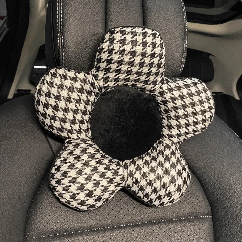 2x Oreillers de Voiture à Fleurs - Tête & Lombaires