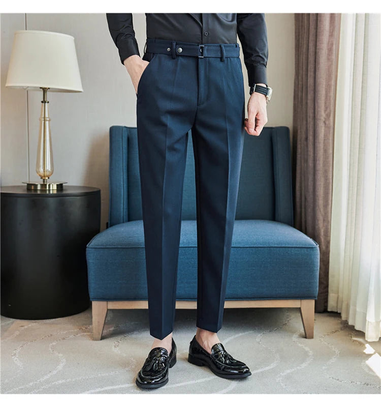 Pantalon tailleur ceinture à boucle pour Homme