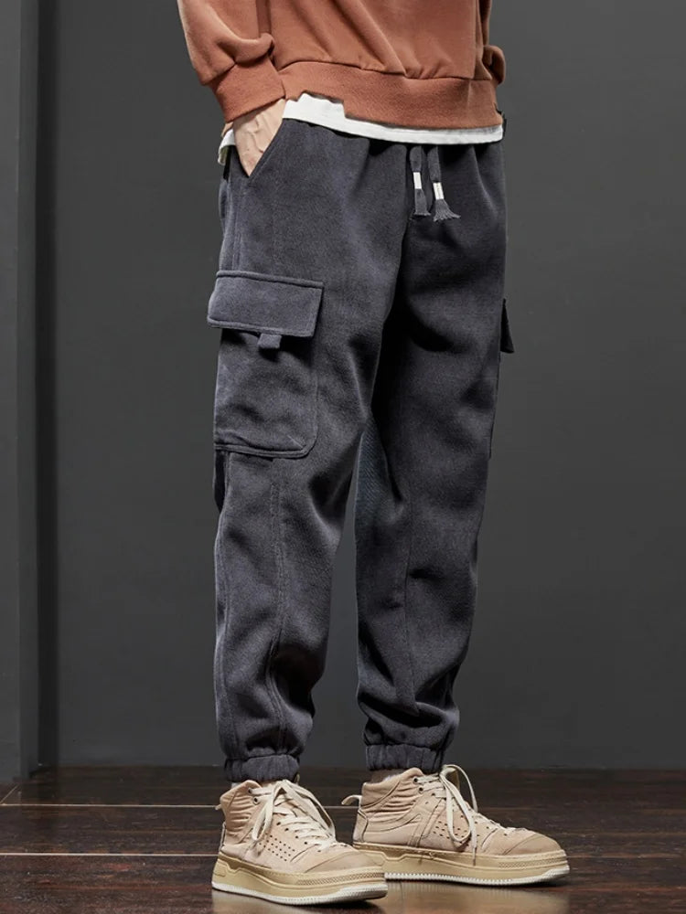 Pantalon Jogging Cargo à Taille Élastique pour Homme