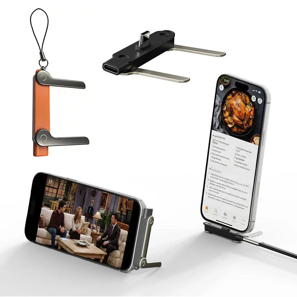 Câble USB-C Plat 240W Charge Rapide – Support Téléphone Invisible et Pliable