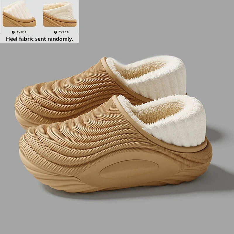 Pantoufles Fourrées Femme & Homme en EVA – Chaudes, Imperméables & Antidérapantes – Semelle Épaisse pour l’Hiver