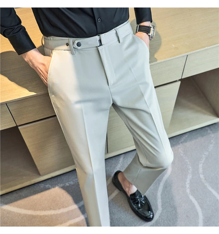 Pantalon tailleur ceinture à boucle pour Homme