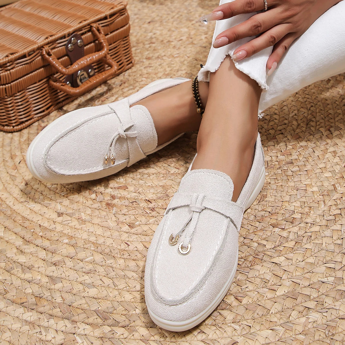 Mocassins Femme Rétro en Cuir Ultra Confort