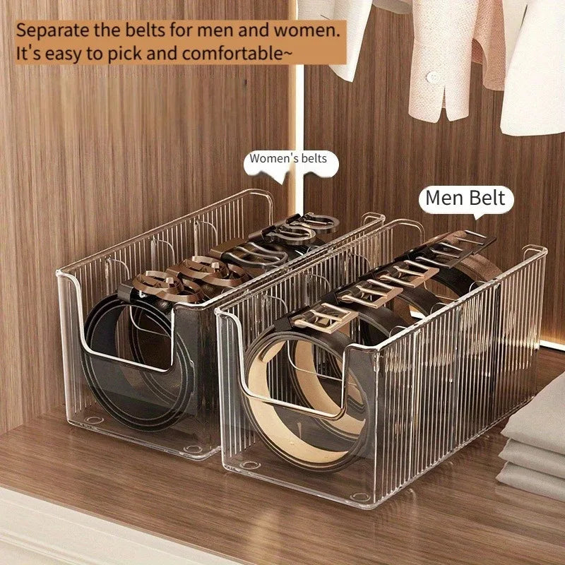 Lot de 2 Boîtes de Rangement en Acrylique pour Ceinture