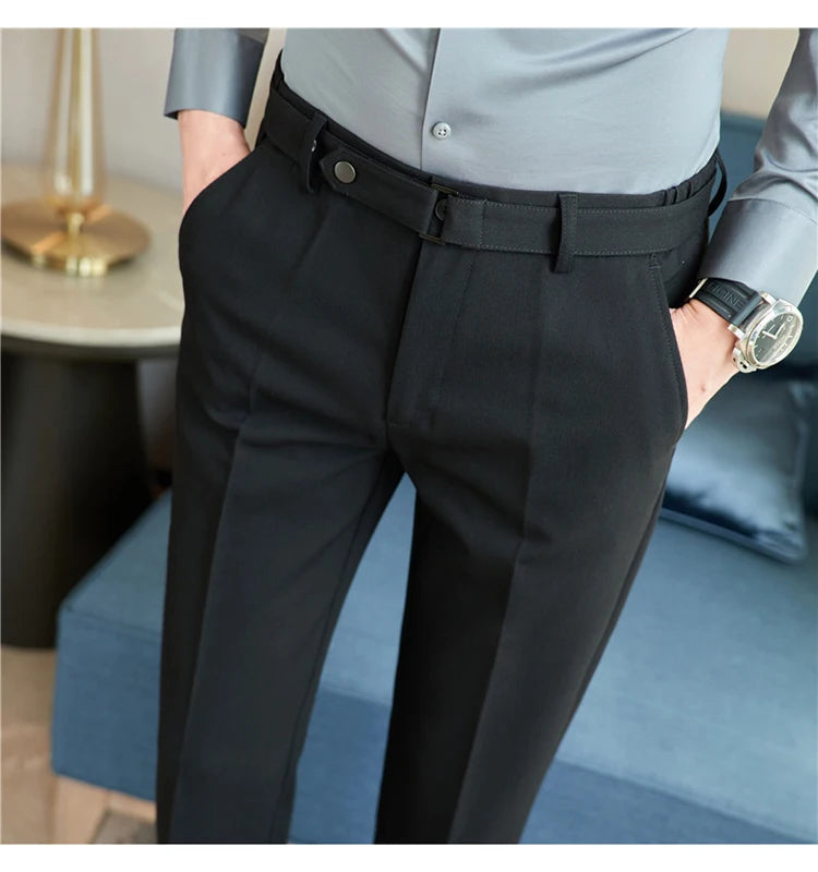 Pantalon tailleur ceinture à boucle pour Homme