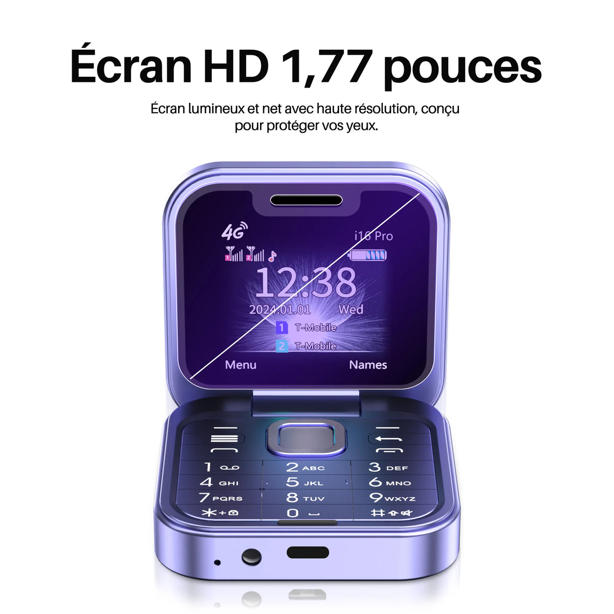 Mini Téléphone SERVO I16 Pro à Clapet 4G – Double SIM, Radio FM, Lecteur Vidéo & Numérotation Rapide