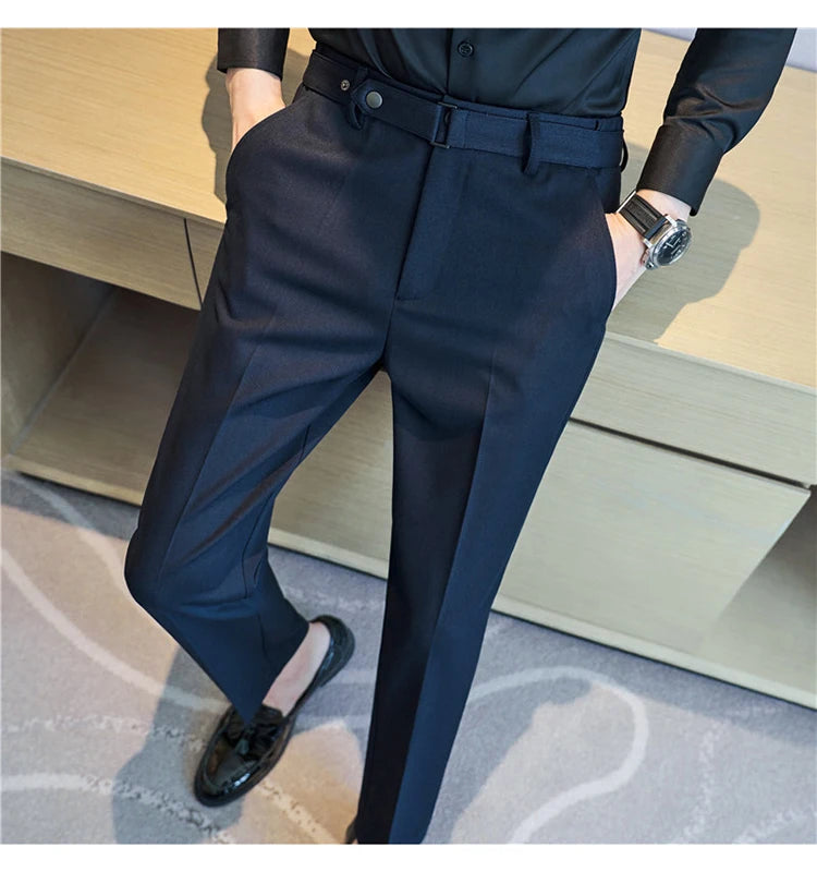 Pantalon tailleur ceinture à boucle pour Homme
