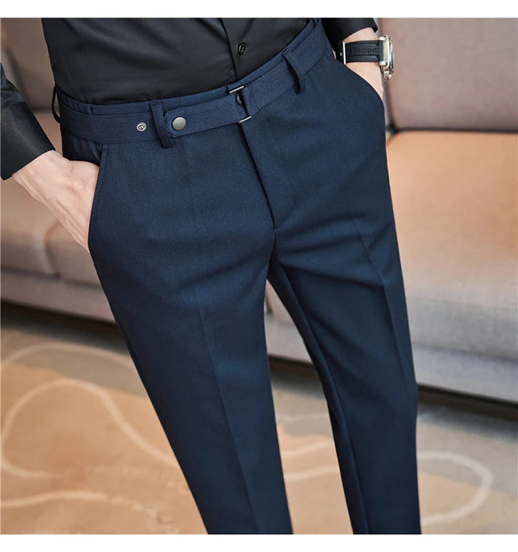 Pantalon tailleur ceinture à boucle pour Homme