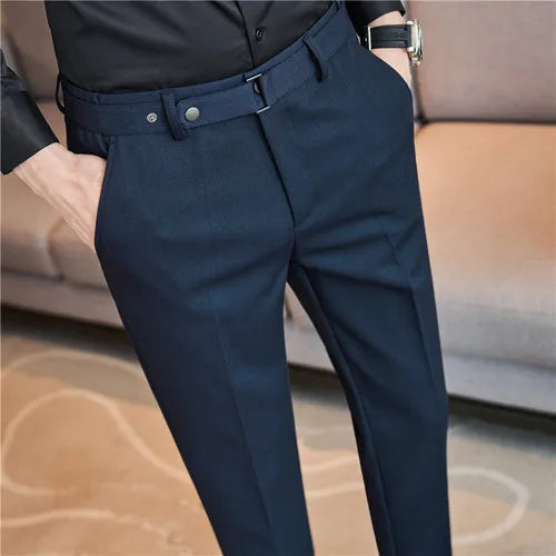 Pantalon tailleur ceinture à boucle pour Homme