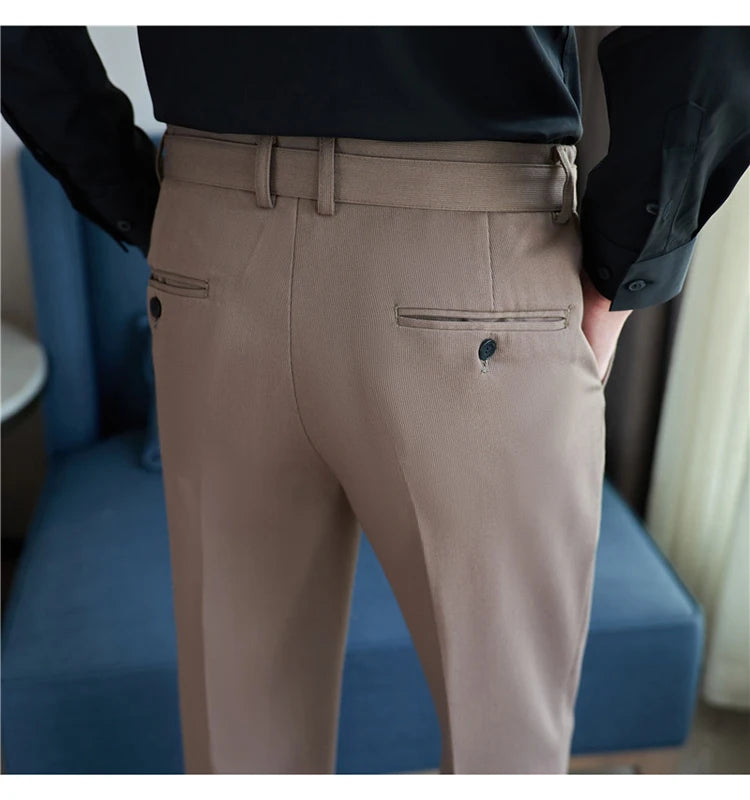 Pantalon tailleur ceinture à boucle pour Homme