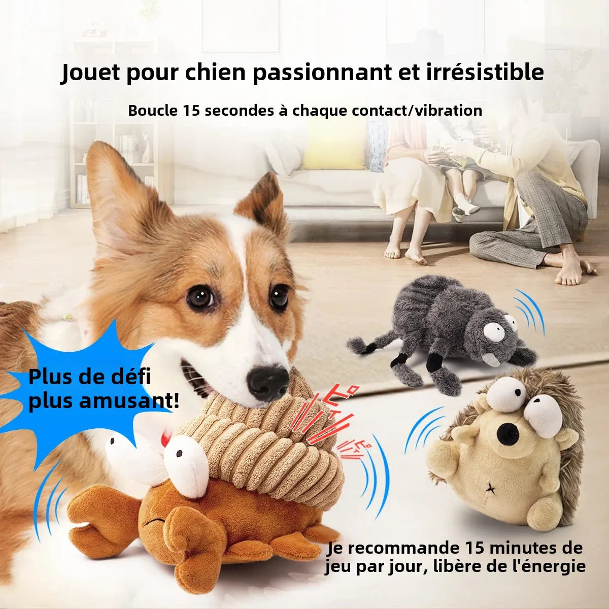 POP Hérisson - Jouet Interactif Vibrant pour Chien