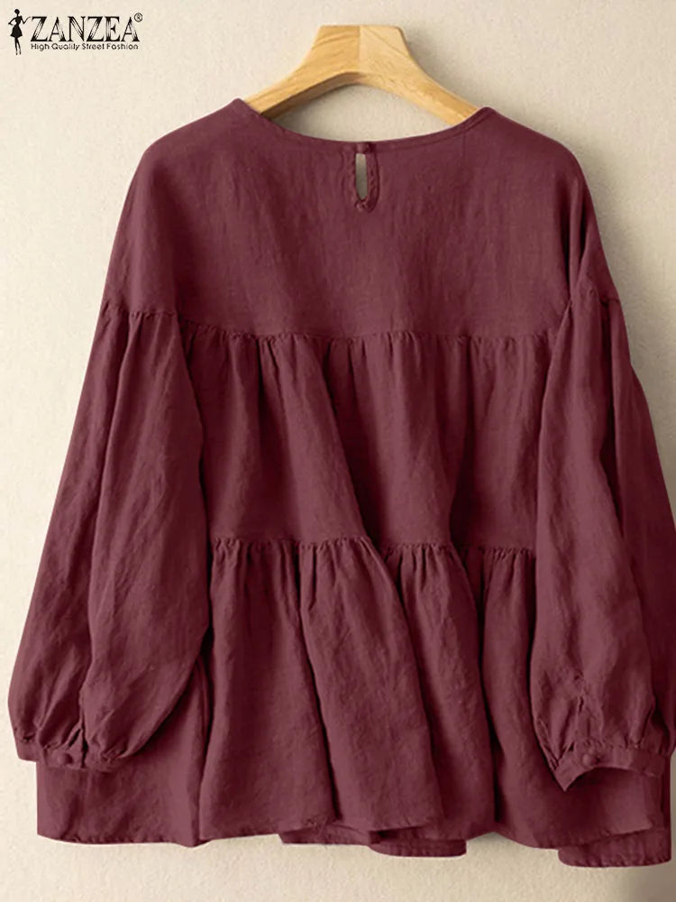 Blouse Bohème Volantée & Manches Ballon - Printemps