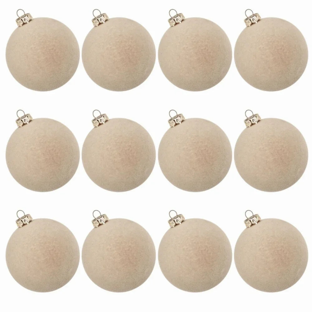 Ensemble de 12 Boules de Noël en Velours 5cm
