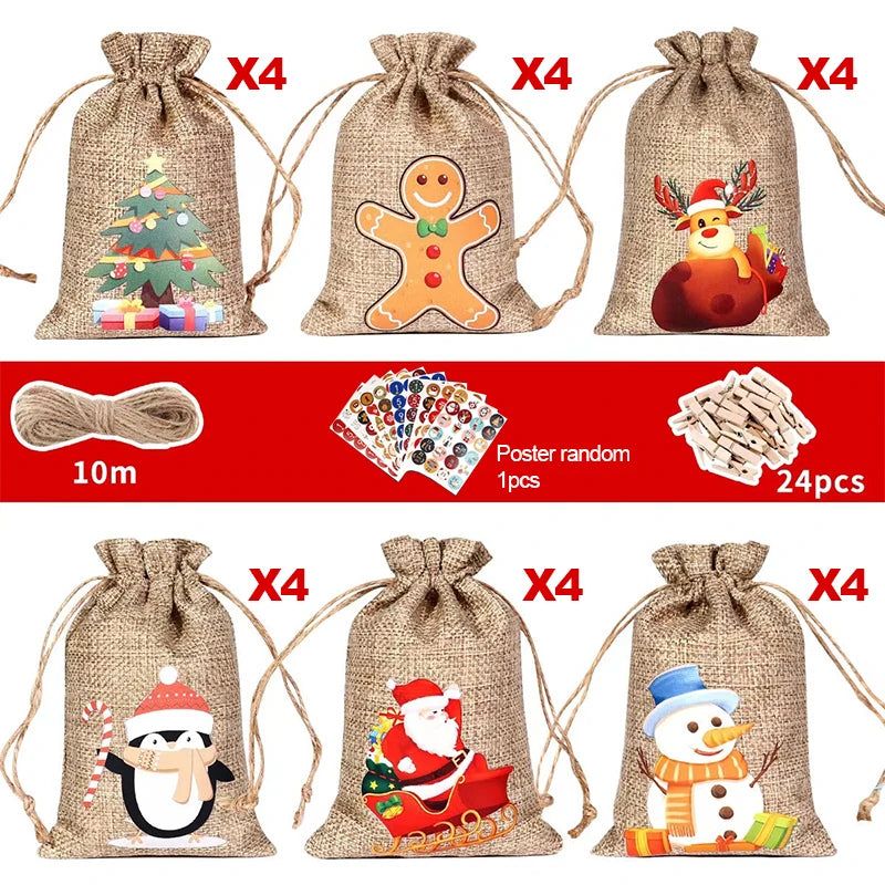 Kit DIY Calendrier de l'Avent - 24 Pochons à remplir soi-même
