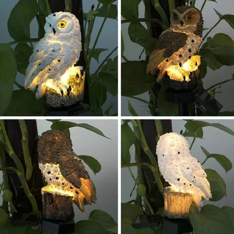 Lampe Solaire Décoration jardin Chouette réaliste