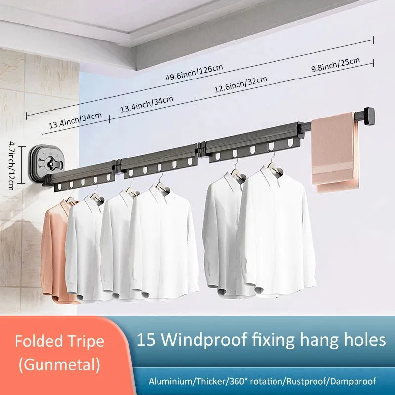 Étendoir à Vêtements Télescopique - Ultra Pratique