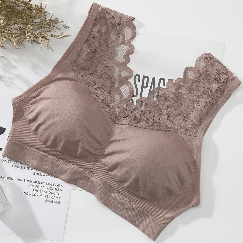 Brassière Sexy à Dentelle Sans Armature