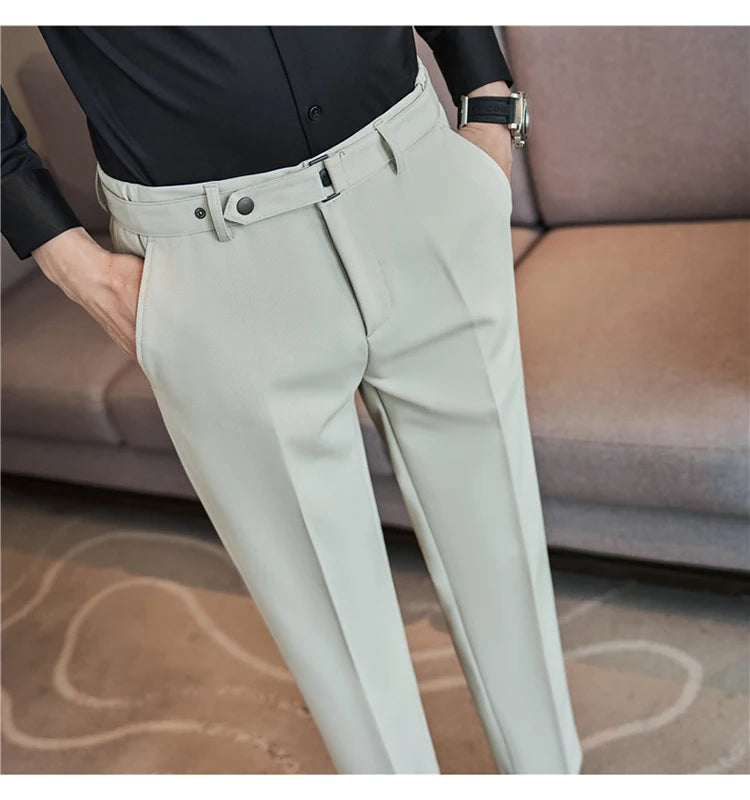 Pantalon tailleur ceinture à boucle pour Homme