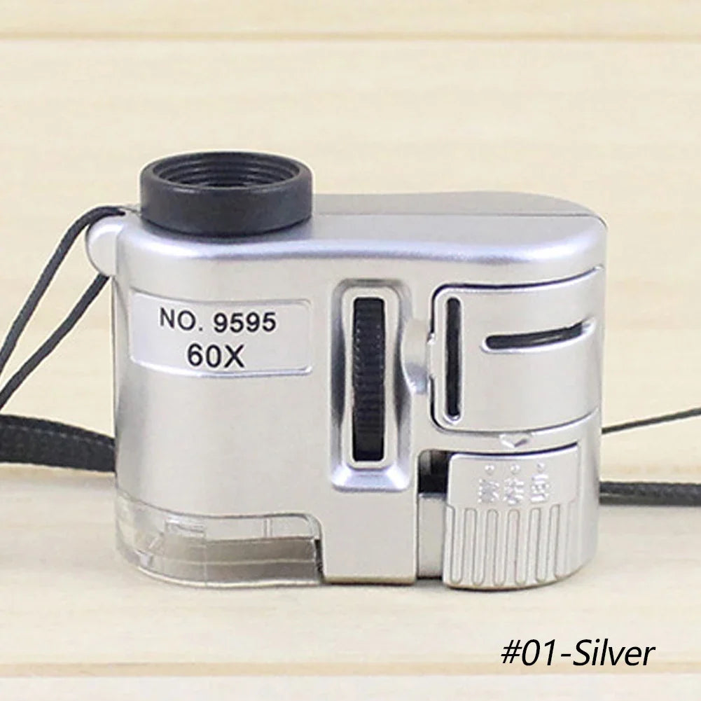 Loupe de Poche 60X avec LED – Mini Microscope Portable pour Bijoux, Devises et Inspection de Précision