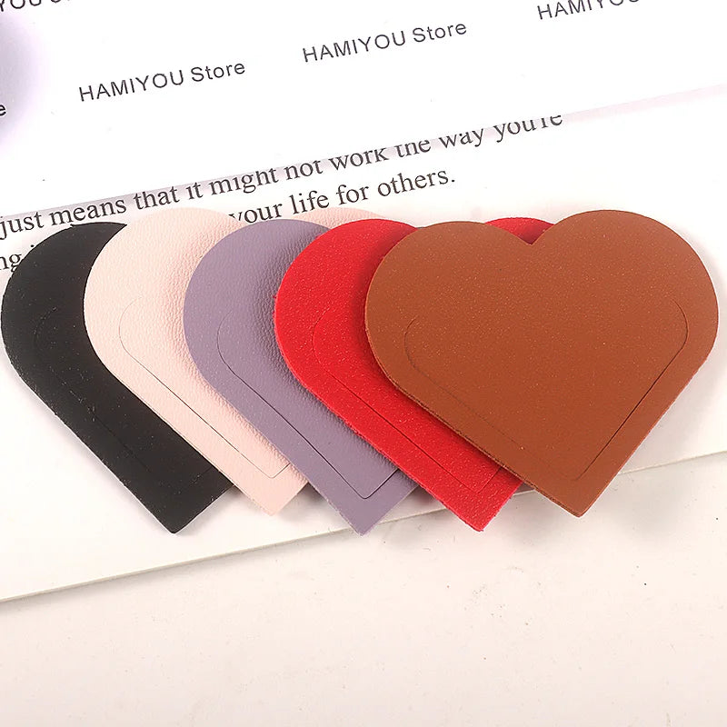 Lot de 5 Marque-Pages Coeur en Cuir PU