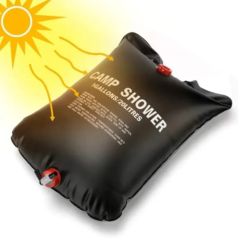 Douche Solaire Portable 20L pour Camping – Sac de Douche Extérieur Grande Capacité
