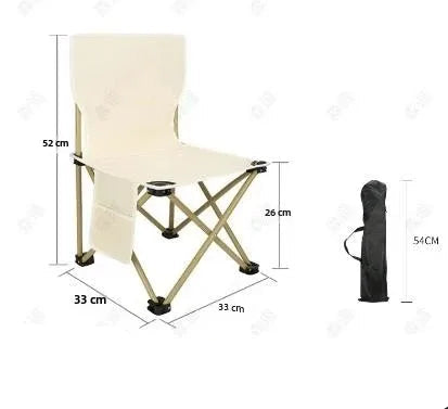 Chaise de Camping Pliable & Portable - Poche latérale