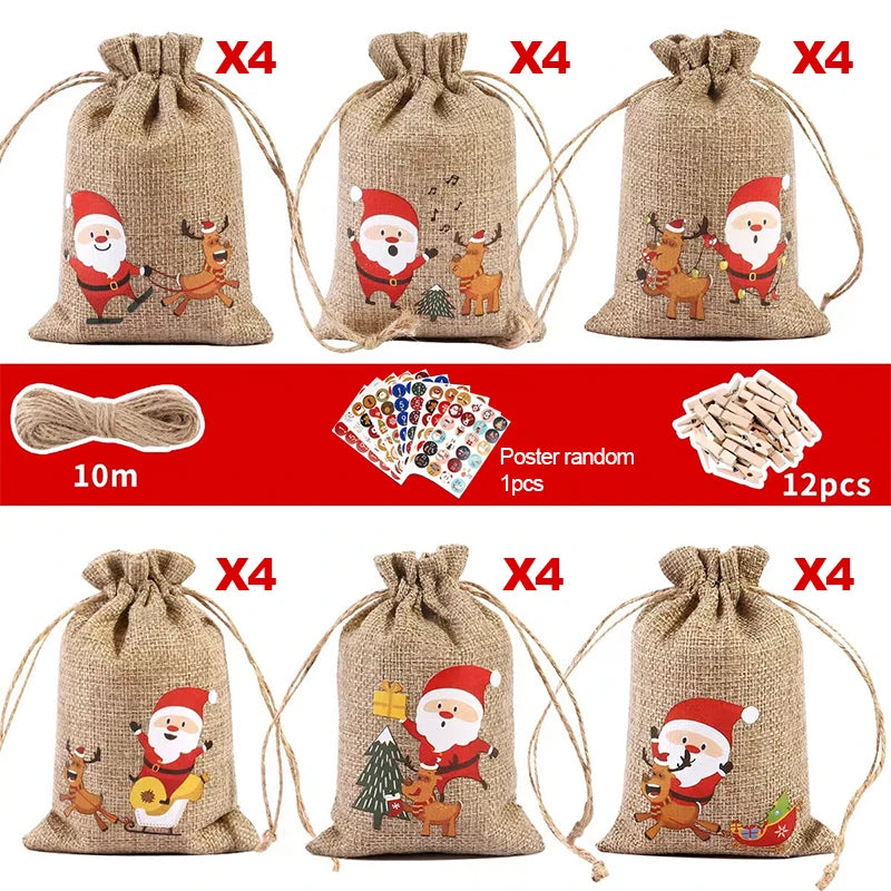 Kit DIY Calendrier de l'Avent - 24 Pochons à remplir soi-même