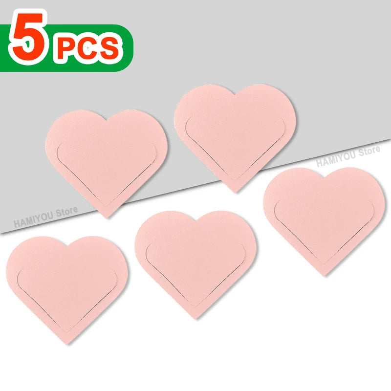 Lot de 5 Marque-Pages Coeur en Cuir PU