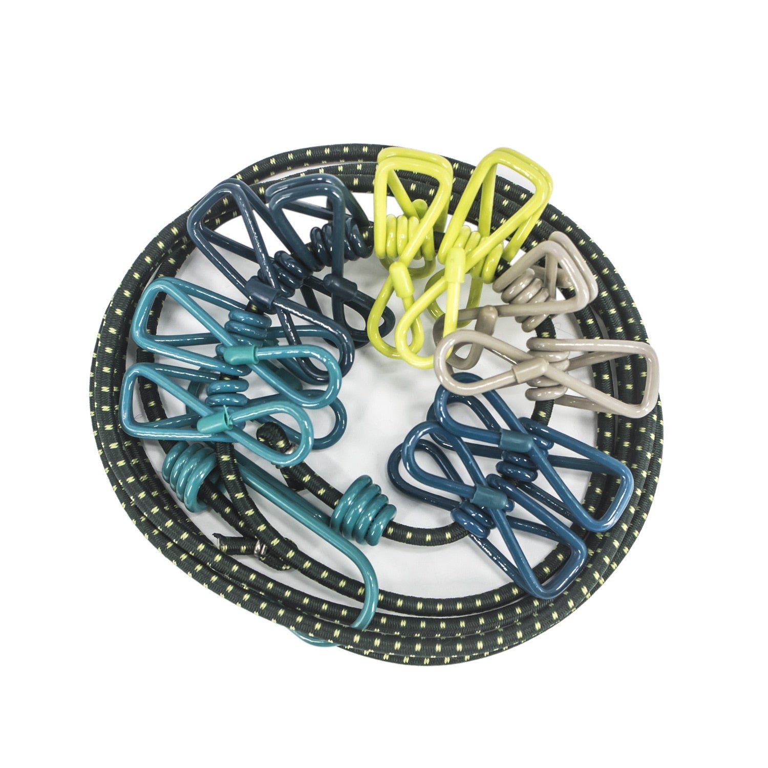 Corde élastique de séchage des vêtements voyage - 12 clips