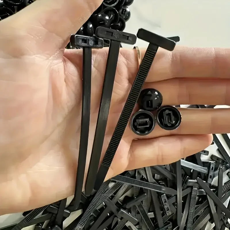 200x Attaches de Câble à Rivets Universels en Nylon