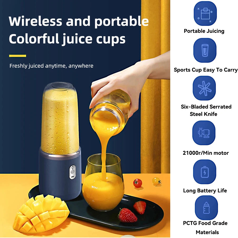 Blender Électrique Portable 2 en 1 - Pour Jus & Smoothies