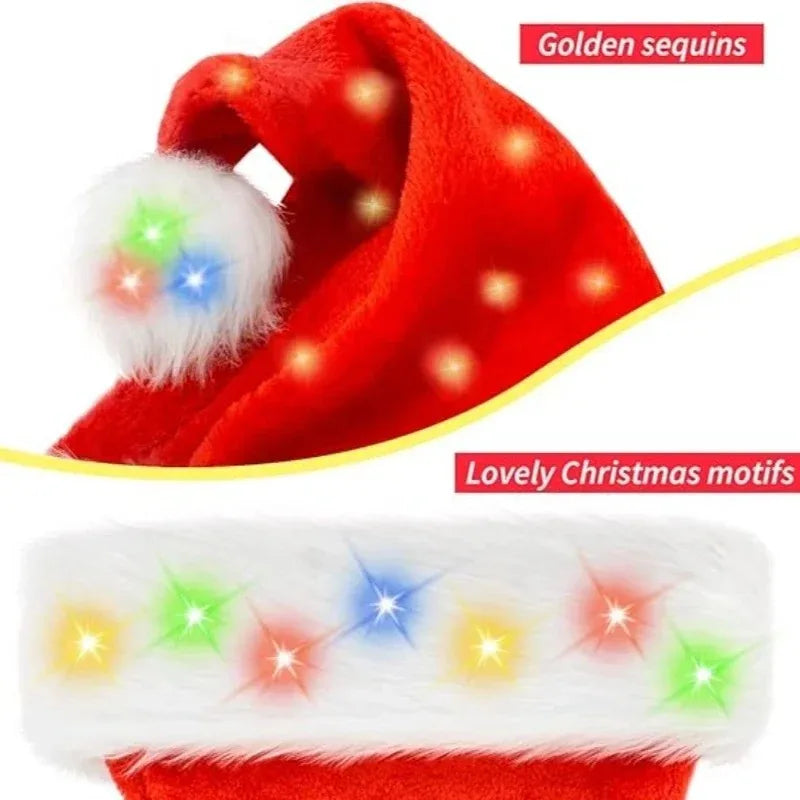 Bonnet de Père de Noël Lumineux à LED