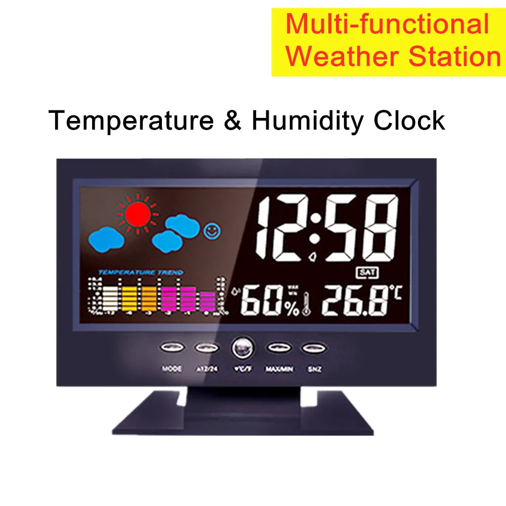 Horloge Station météo multifonctionnelle avec écran couleur