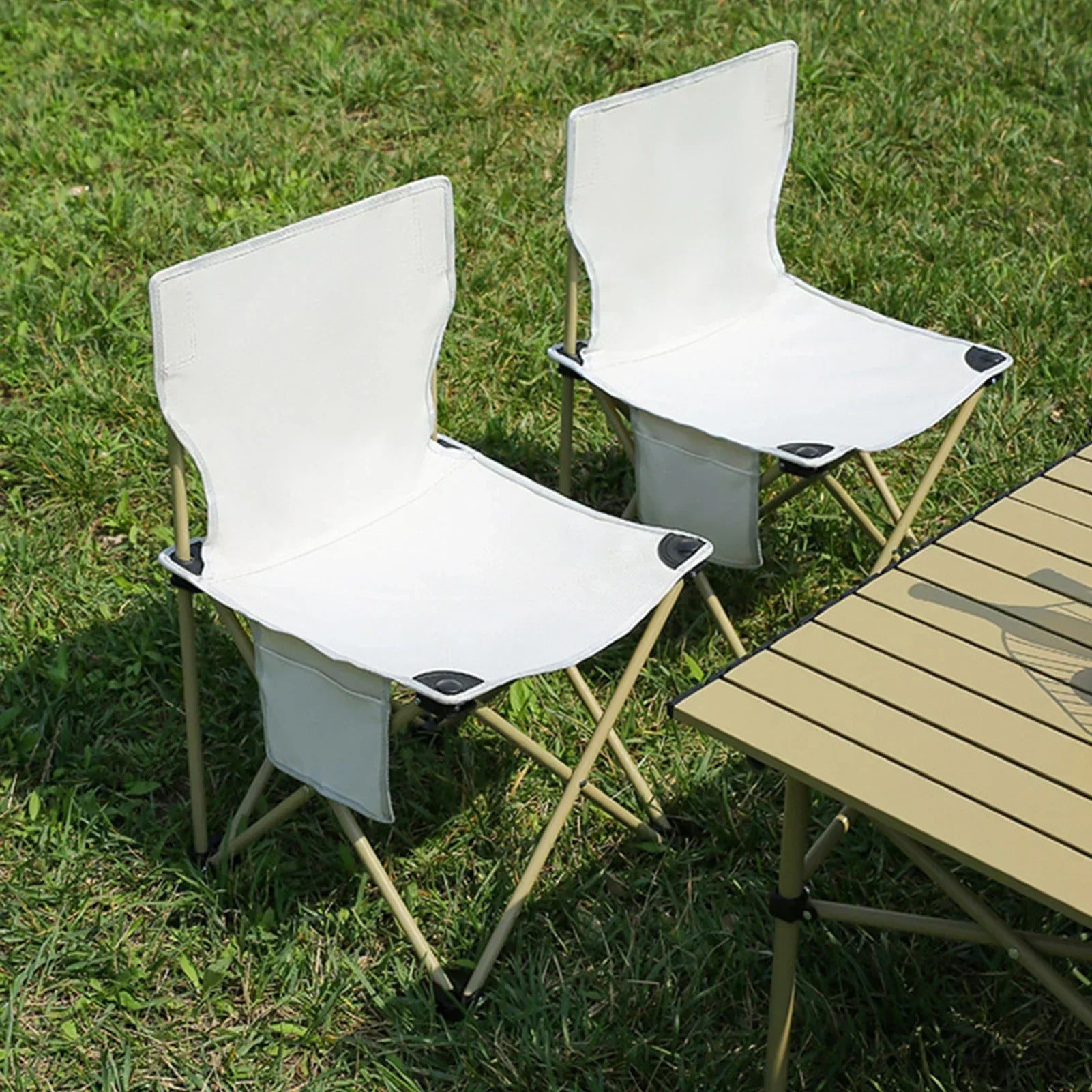 Chaise de Camping Pliable & Portable - Poche latérale