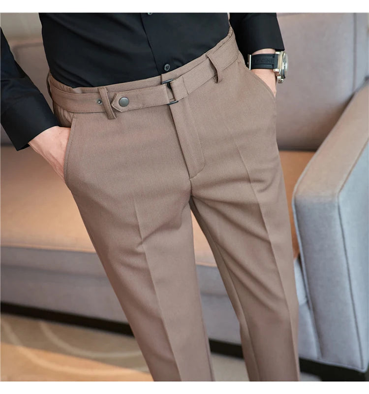 Pantalon tailleur ceinture à boucle pour Homme