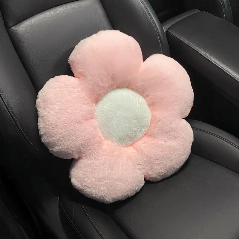 2x Oreillers de Voiture à Fleurs - Tête & Lombaires