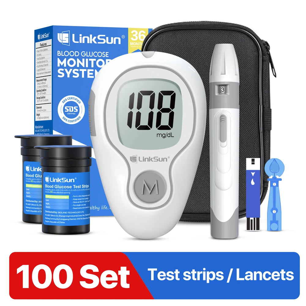 Kit Glycémie LinkSun avec 100 Bandelettes